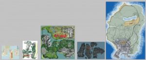 Evolución de la superficie del mapa de Grand Theft Auto