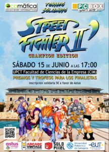 Cartel del torneo Street Fighter II del evento retrogaming de Cartagena